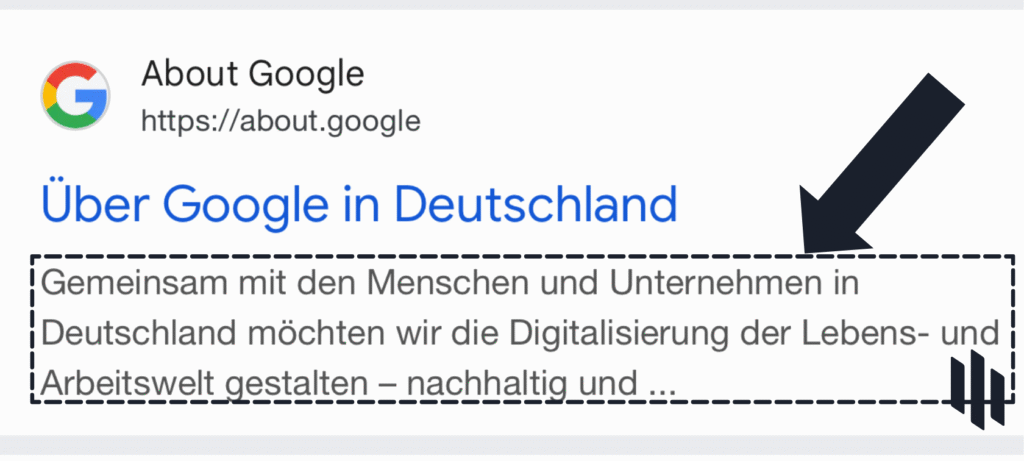 Dieses Bild visualisiert den untenstehenden Text und gibt ein Beispiel für SEO